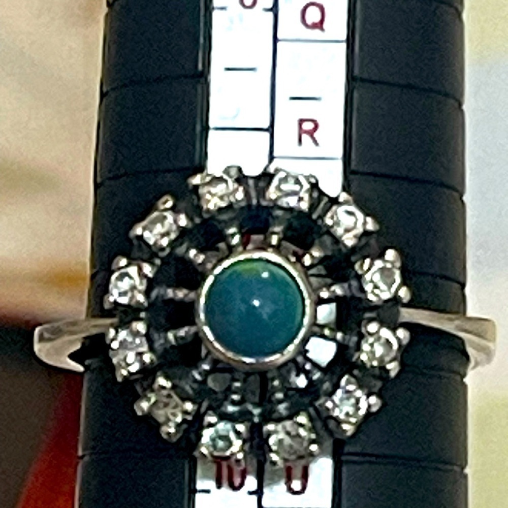 Vintage Russian Soviet Sterling Silver 925 Ring Turquoise , Women's Jewelry 9.5 - Picture 5 of 6